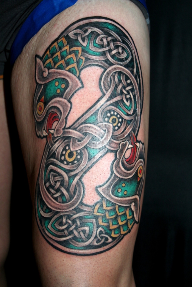 Brian's Celtic tattoo on his thigh